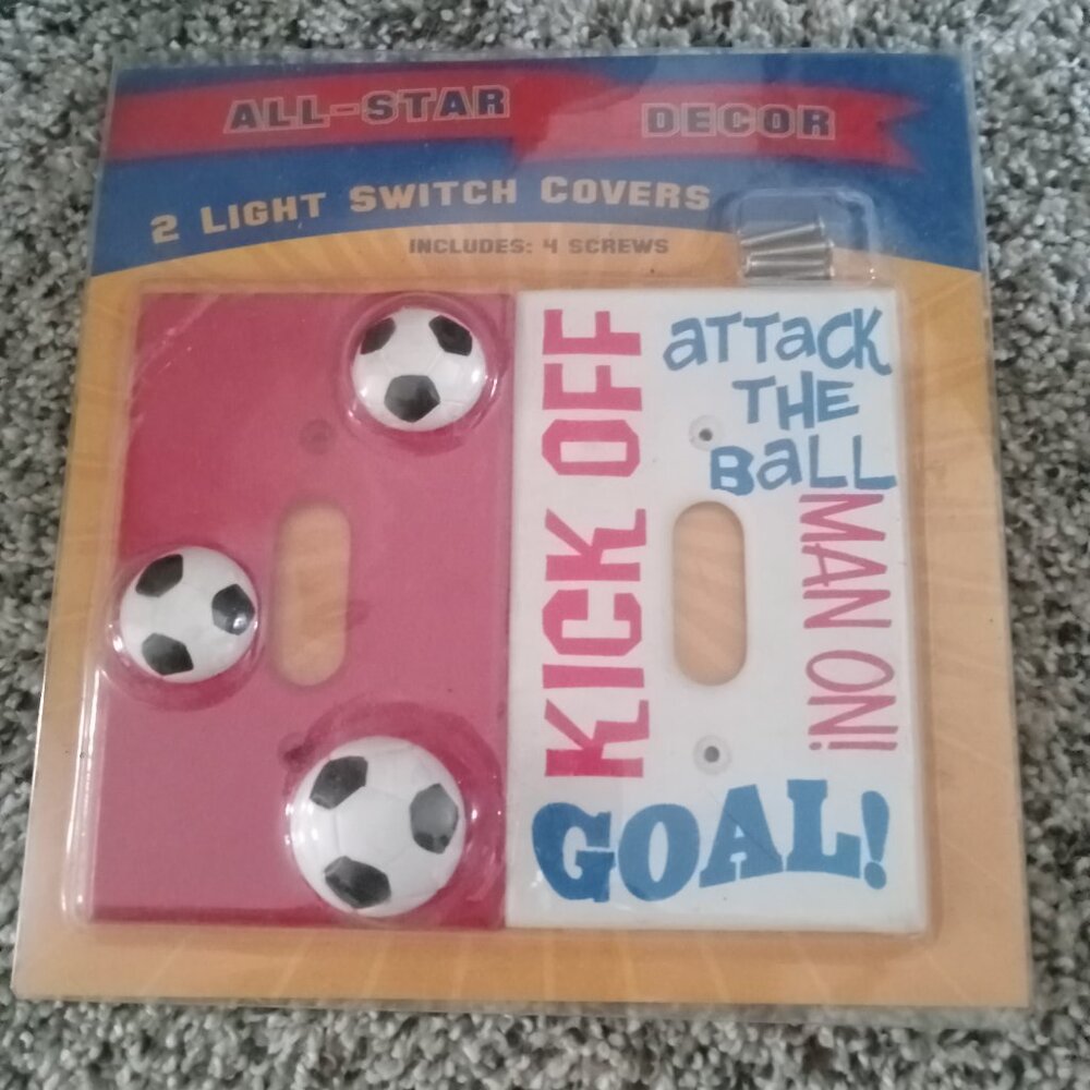 Soccer themed light switch cover